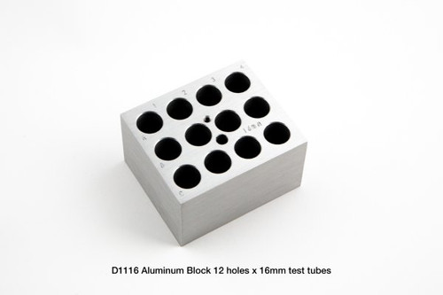D1116 Dry Bath Block, 12 x 16 mm tubes for the Labnet AccuBlock™ Digital Dry Bath D1116 Dry Bath Block, 12 x 16 mm tubes for the Labnet AccuBlock™ Digital Dry Bath