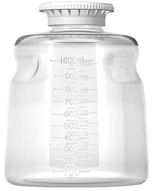 1000mL Polystyrene Media Bottle, Sterile, RNase and DNase Free, GL45 Screw-Cap, 24/CS