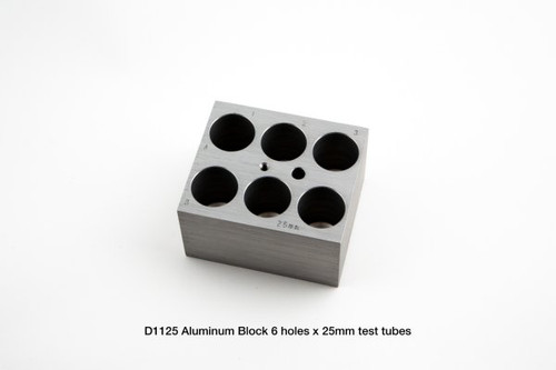 D1125 Dry Bath Block, 6 x 25mm tubes for the Labnet AccuBlock™ Digital Dry Bath