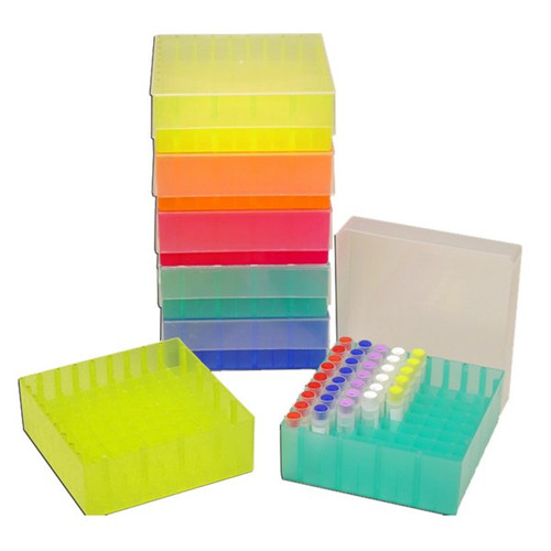 Stellar Scientific STO-R-FRBX-5 Polypropylene Freezer Boxes with Friction Fit Lid for 81 micro tubes - R1060 - Lab Supplies