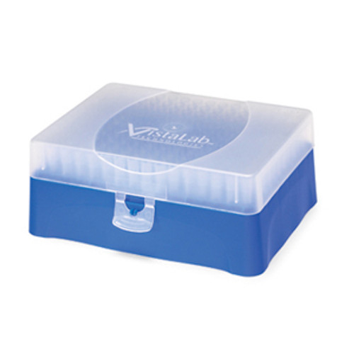 VistaRak micropipette tips for use with the VistaLab family of ergonomic Ovation Pipettes. 