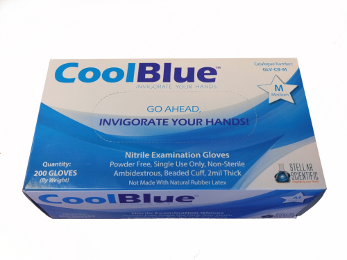 Stellar Scientific Cool Blue Power-Free Nitrile Gloves
