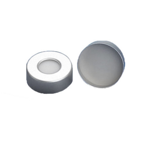 Aluminum Silver Colored Caps for 20mL Headspace Vials with PTFE/Silicone lining Aluminum Silver Colored Caps for 20mL Headspace Vials with PTFE/Silicone lining