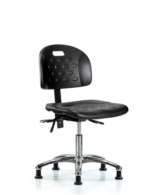 Polyurethane Desk Height Lab Chair with Chrome Glides - PDHCH-CR-T0-A0-RG-BLK -Laboratory Chairs - Stellar Scientific