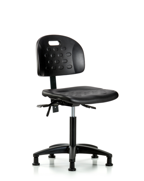 Polyurethane Medium Bench Lab Chair with Black Glides PMBCH-RG-T0-A0-NF-RG-BLK - Laboratory Chairs - Stellar Scientific