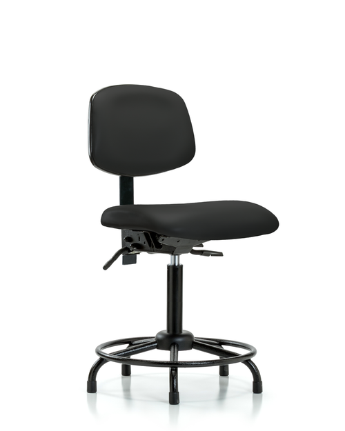 Vinyl Bench Lab Chair with Black Tube Base - VMBCH-RT-T0-A0-RG-8540 - Laboratory Chairs - Stellar Scientific