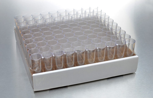 Tray of 100 Polystyrene Wide Opening Drosophila Vials - Fly Supplies - Stellar Scientific