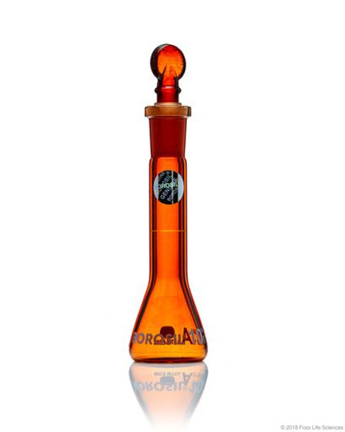 Borosil 10mL Amber Volumetric Flask 5657006A For Precise Liquid Measurement - Lab Glassware - Stellar Scientific