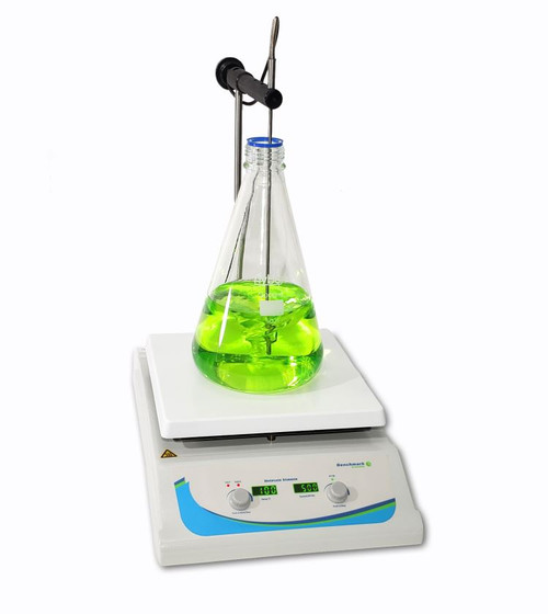 Benchmark Scientific H3710-HS Hotplate and Magnetic Stirrer 10 Inch Ceramic Coated Surface 400C Maximum Temperature and 15L Stirring Capacity - Lab Equipment - Stellar Scientific