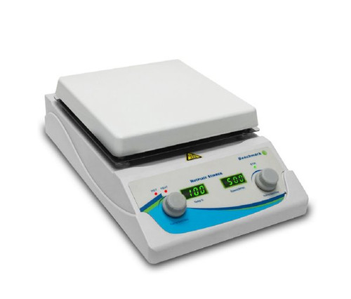 Benchmark Scientific H3770-HS Digital Hotplate Magnetic Stirrer With 7 Inch White Ceramic Surface and 380C Top Temperature and 5 Liter Stir Capacity - Lab Equipment - Stellar Scientific Benchmark Scientific H3770-HS Digital Hotplate Magnetic Stirrer With 7 Inch White Ceramic Surface and 380C Top Temperature and 5 Liter Stir Capacity - Lab Equipment - Stellar Scientific