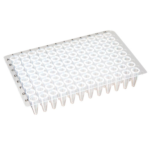 Globe Scientific PCR-NS-02 96 Well Non-Skirted High Profile PCR Reaction Plate For qPCR and Endpoint Assays - PCR Plates and Supplies - Stellar Scientific Globe Scientific PCR-NS-02 96 Well Non-Skirted High Profile PCR Reaction Plate For qPCR and Endpoint Assays - PCR Plates and Supplies - Stellar Scientific