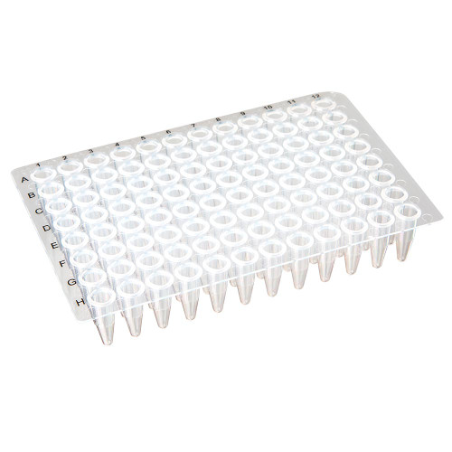 Globe Scientific PCR-NS-02 96 Well Non-Skirted High Profile PCR Reaction Plate For qPCR and Endpoint Assays - PCR Plates and Supplies - Stellar Scientific