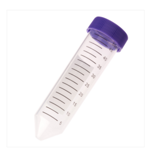 Celltreat Brand 50mL Conical Centrifuge Tubes in Bags with Purple Caps, RNase/DNase free, Sterile