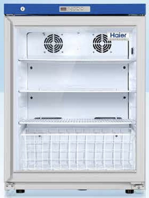 Haier Biomedical Pharmacy Refrigerator +2 to +8C, 118L (4.2cf), Glass Door, 115V/60Hz Haier Biomedical Pharmacy Refrigerator +2 to +8C, 118L (4.2cf), Glass Door, 115V/60Hz