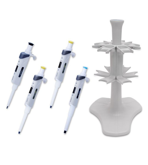 Halo Adjustable Volume Micro Pipette Starter Kit Comes With Four Pre-Selected Pipettes and A Carousel H6800-SK - Lab Equipment - Stellar Scientific