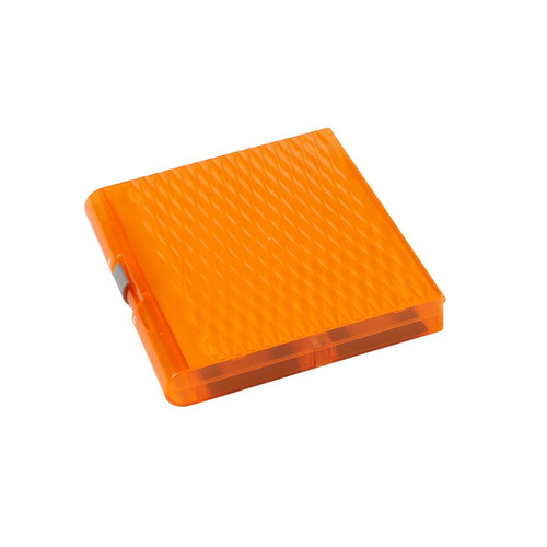 ABS and Polypropylene Translucent Colored Microscope Slide Box With Sliding Lock And Stacking Feet for 100 Microscope Slides, ORANGE