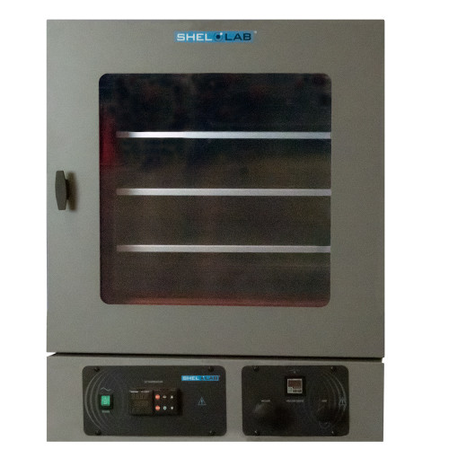 Shel Lab Vacuum Oven SVAC4 With The Door Open - For Low Temperature Drying of Sensitive Materials - Lab Ovens - Lab Equipment - Stellar Scientific