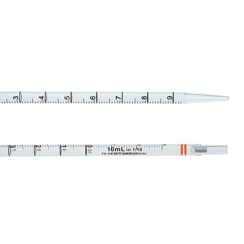 10mL Polystyrene Serological Pipettes are RNase and DNase Free and Individually Wrapped Sterile With an Aerosol Barrier To Prevent Contamination