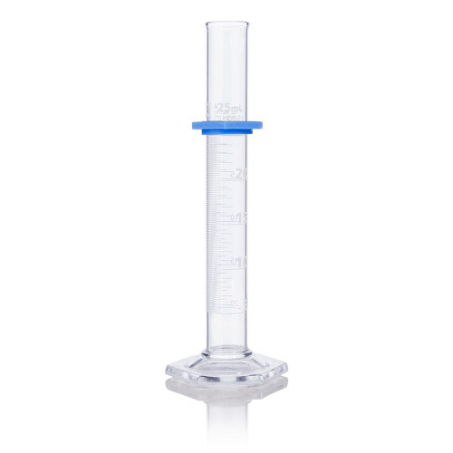 Globe Glass Glass Class A Graduated Cylinder 25mL - 8300025 - For Measuring And Storing Laboratory Liquids and Solutions - Lab Glassware - Stellar Scientific