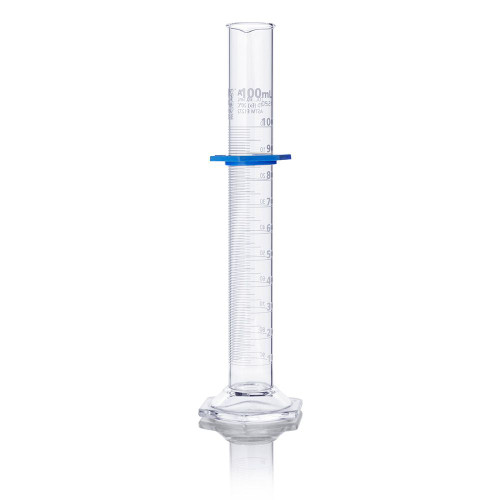 Globe Glass Glass Class A Graduated Cylinder 100mL - 8300100 - For Measuring And Storing Laboratory Liquids and Solutions - Lab Glassware - Stellar Scientific