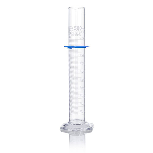 Globe Glass Glass Class A Graduated Cylinder 500mL - 8300500 - For Measuring And Storing Laboratory Liquids and Solutions - Lab Glassware - Stellar Scientific