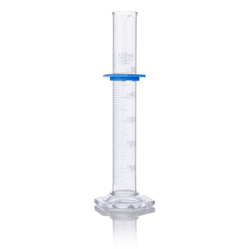 Globe Glass Glass Class B Graduated Cylinder 50mL - 8300050 - For Measuring And Storing Laboratory Liquids and Solutions - Lab Glassware - Stellar Scientific