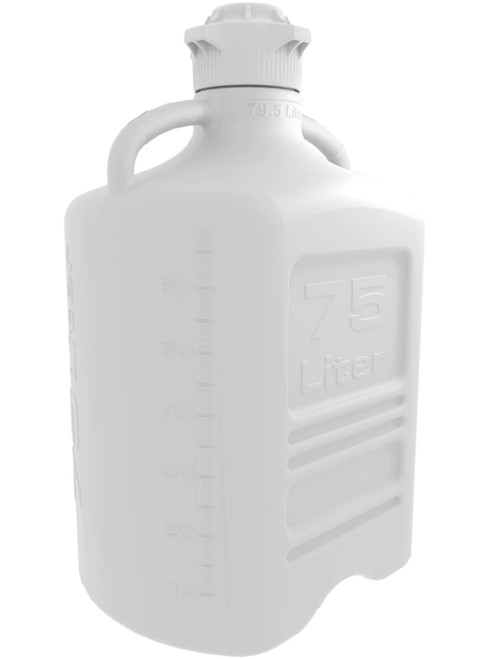 75L Carboy Made From Bleachable HDPE With Polypropylene Cap For Mixing Storing and Transporting Lab Liquids - Lab Supplies - Stellar Scientific