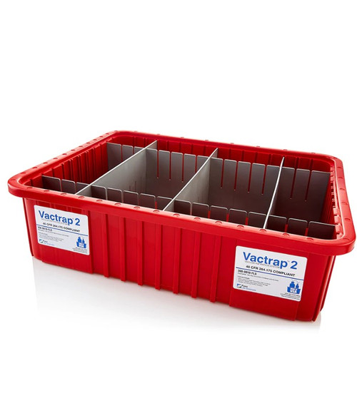 Vactrap 2 Secondary Container Spill Basin, Safety Tray with Dividers for General Lab Safety, Waste Storage, and Spill Containment, 1/EA