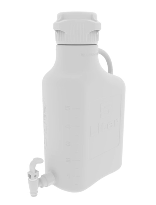 Autoclavable 5L Polypropylene Carboy 155-1211-OEM With Spigot For Mixing Storing and Transporting Lab Liquids - Lab Supplies - Stellar Scientific