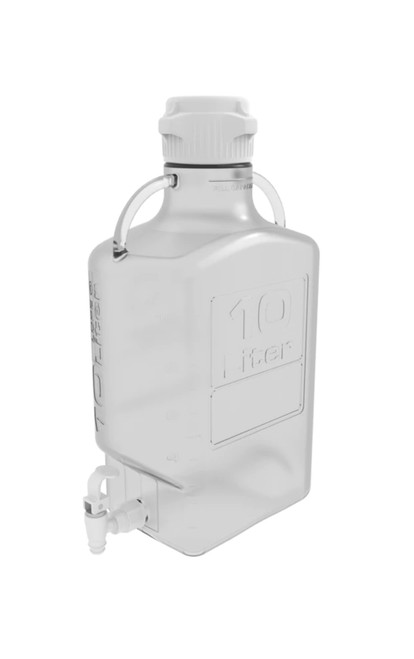 10L BPA-Free PETG Carboy With 83mm Cap And Spigot For Mixing, Storing And Transporting Liquids - Lab Storage Supplies - Stellar Scientific 10L BPA-Free PETG Carboy With 83mm Cap And Spigot For Mixing, Storing And Transporting Liquids - Lab Storage Supplies - Stellar Scientific