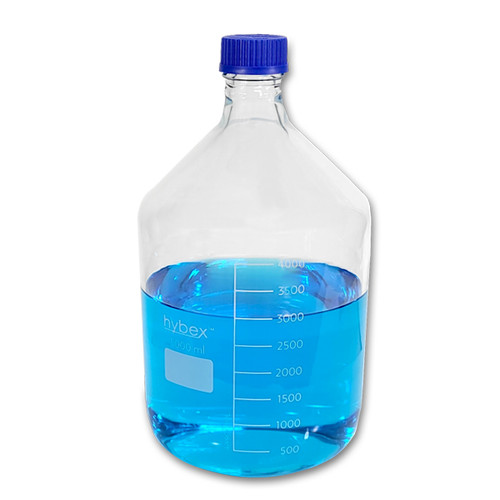 Hybex 5000mL Glass Bottle with Blue GL45 Screw Cap B3000-5L- Laboratory Glassware - Stellar Scientific