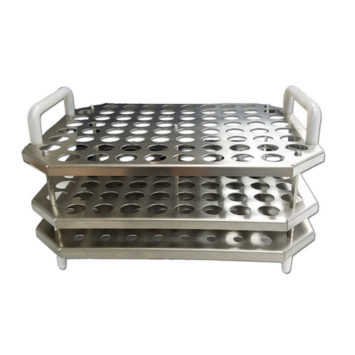 Stainless Steel Rack With Handles For Holding 15mL Tubes in An 8L Water Bath - B2000-8-T150 - Lab Equipment - Stellar Scientific Stainless Steel Rack With Handles For Holding 15mL Tubes in An 8L Water Bath - B2000-8-T150 - Lab Equipment - Stellar Scientific