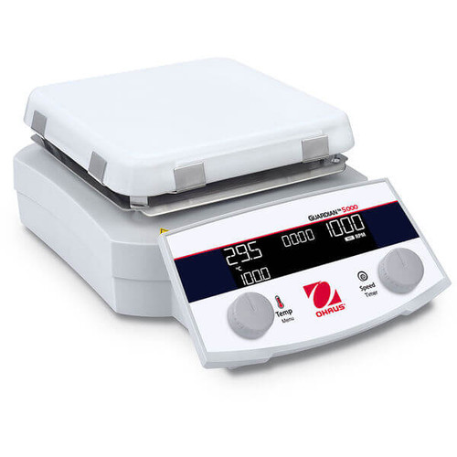 Ohaus Guardian 5000 Hotplate and Stirrer With 7 x 7 Inch Ceramic Platform and 20L Stirring Capacity And 1800rpm Max Speed -30541631 - Lab Hotplates - Stellar Scientific