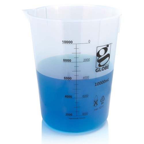 10L Polypropylene Low Form Graduated Griffin Beaker 3650-10M For Mixing And Transporting Liquids - Lab Supplies - Stellar Scientific