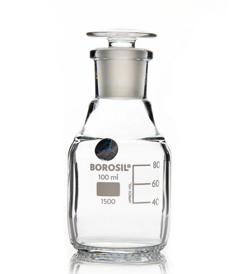 Foxx LifeSciences 100mL Borosil Reagent Bottles With Narrow Mouth and Glass Stopper