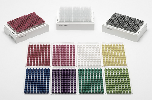 There Are Many Color Options For Septum Cap Mat For 2D Barcoded SBS Racked Tubes - Lab Automation Supplies - Stellar Scientific