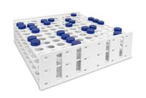 Heathrow Scientific Polypropylene Mega Tube Rack 12959 White Holds 100 Tubes - Clinical Lab Supplies - Stellar Scientific