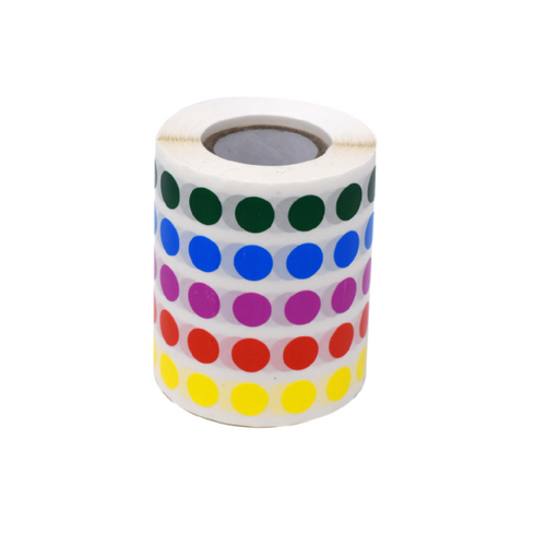 Roll of Assorted Cryogenic Dots For 0.5-1.5mL Microcentrifuge Tubes, 9.5mm Diameter