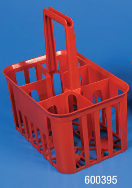 HDPE Laboratory Bottle Carrying Basket With Handle - Holds Up to 6 Bottles - Lab Supplies - Stellar Scientific