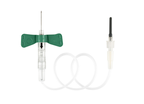 Sol-M PBLA2112 - Butterfly 21G Needle With Retractable Guard And Tubing - Clinical Lab Supplies - Stellar Scientific Sol-M PBLA2112 - Butterfly 21G Needle With Retractable Guard And Tubing - Clinical Lab Supplies - Stellar Scientific