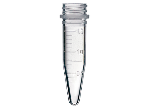Stellar Scientific Squire™ 1.5mL Polypropylene Graduated Clear Screw-Cap Conical Bottom Micro Tube With Ribbed Walls, For Kitting And Sample Storage - Lab Supplies
