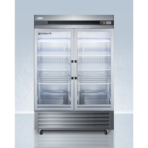 49 Cubic Foot Pharmacy/Vaccine Refrigerator With Glass Door, +2 to +10ºC Temperature Range, Eight Adjustable Shelves, 115V 