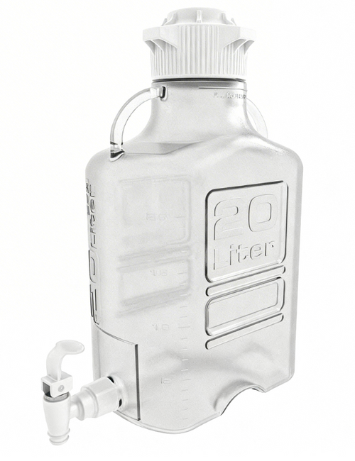 20L (5 Gal) BPA-Free PETG Carboy With Huge 120mm Cap For Mixing, Storing And Transporting Liquids, With Spigot - Lab Storage Supplies - Stellar Scientific