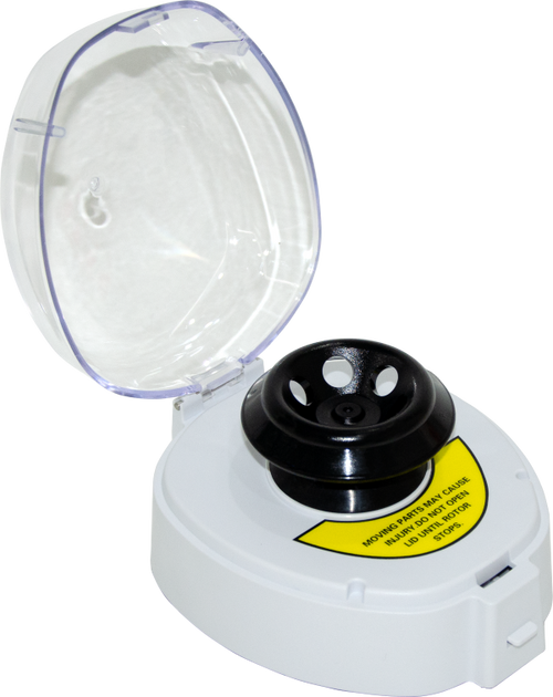 Basic Mini-Benchtop Centrifuge - Top Speed 6000 rpm (2000xg), Comes With 6 x 1.5/2.0mL and 16 x 0.2mL Rotors And Adapters, White