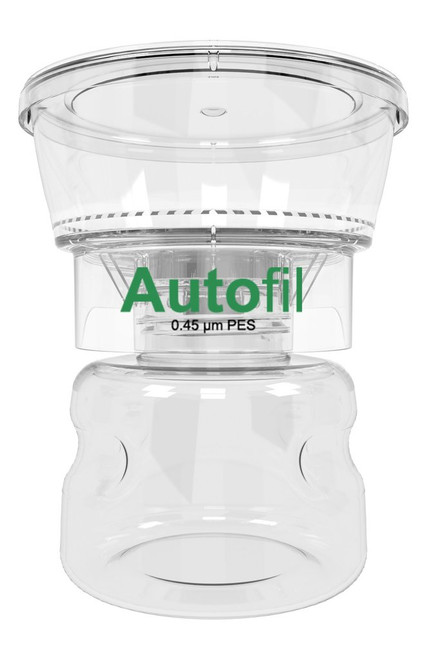 250mL Autofil® Polystyrene Vacuum Filtration System With .45 µm PES Membrane For Prefiltration or Clarification, RNase and DNase Free, Individually Wrapped, Sterile, 12/CS