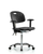 Polyurethane Medium Bench Height Lab Chair with Adjustable Arms Chrome Base and Chrome Glides PMBCH-CR-T0-A1-NF-CC-BLK - Laboratory Chairs - Stellar Scientific