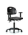 Polyurethane Medium Bench Lab Chair with Adjustable Arms and Black Casters PMBCH-RG-T0-A1-NF-RC-BLK - Laboratory Chairs - Stellar Scientific