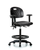 Polyurethane High Bench Lab Chair with Adjustable Arms Black Tube Foot Ring and Black Casters PHBCH-RG-T0-A1-BF-RC-BLK - Laboratory Chairs - Stellar Scientific