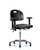 Black Polyurethane Lab Bench Chair with Adjustable Arms  and Chrome Glides - HPMBCH-CR-T0-A1-NF-RG-BLK - Laboratory Chairs - Stellar Scientific Black Polyurethane Lab Bench Chair with Adjustable Arms  and Chrome Glides - HPMBCH-CR-T0-A1-NF-RG-BLK - Laboratory Chairs - Stellar Scientific