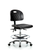 Black Polyurethane Lab Bench Chair with Chrome Casters - HPMBCH-CR-T0-A0-CF-CC-BLK - Laboratory Chairs - Stellar Scientific